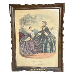 Vintage Miroir La Modes Framed Fashion Print Wall Art